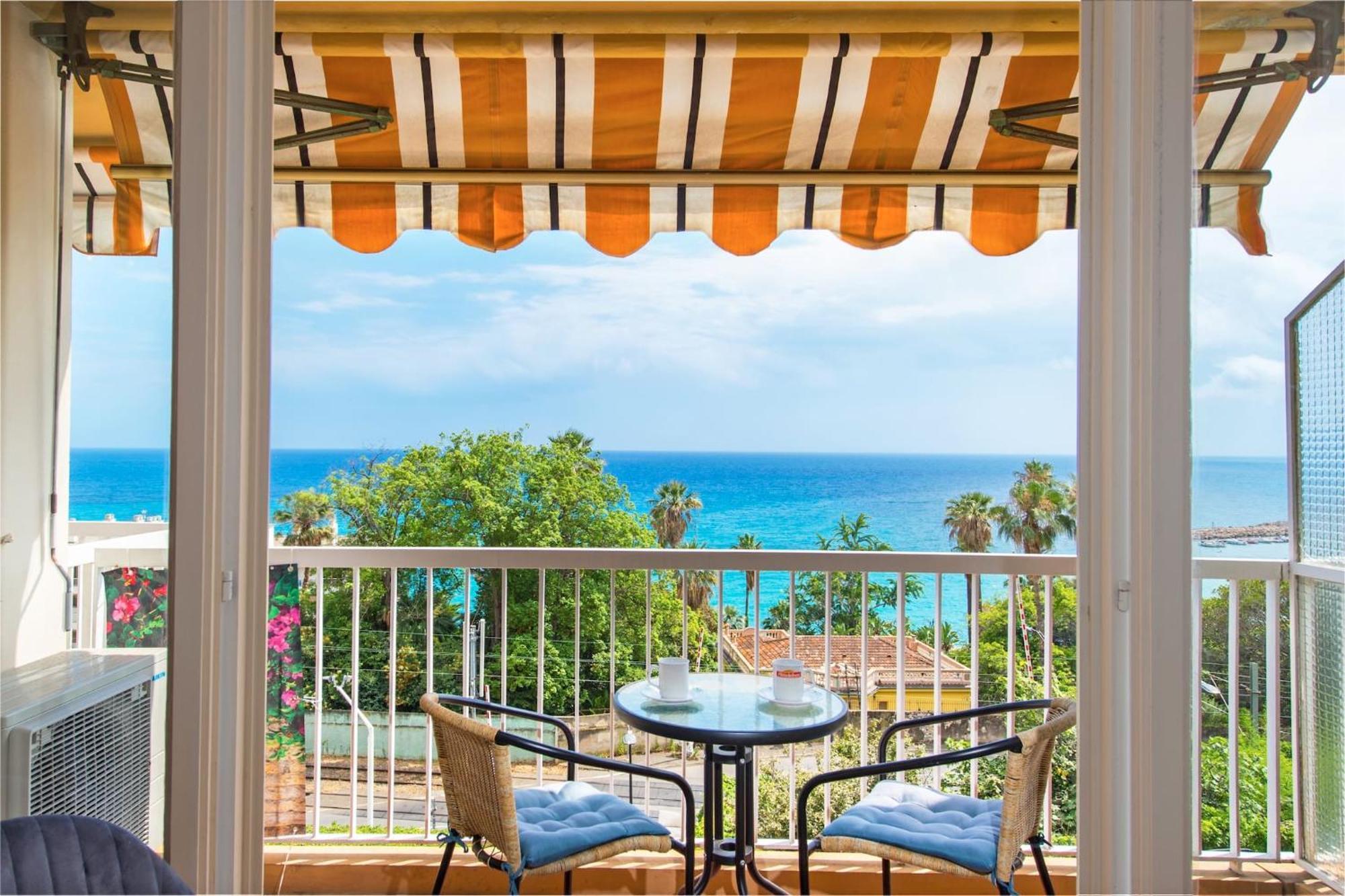 Vina Del Mare, Vue Mer, Terrasse Menton Extérieur photo